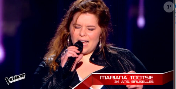 Mariana Tootsie dans The Voice 4, le samedi 14 férvrier 2015, sur TF1