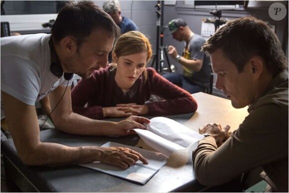 Ethan Hawke et Emma Watson sur le tournage de Regression, film d'Alejandro Amenábar.