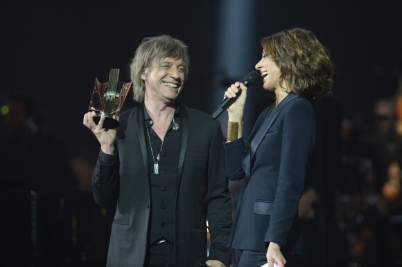 Jean-Louis Aubert et Virginie Guilhaume - Soirée des 30e Victoires de la Musique au Zénith de Paris, le 13 février 2015.