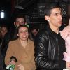 Angel Di Maria, son épouse Jorgelina et leur fille Mia à l'occasion de l'anniversaire de la star de Manchester United, le 14 février 2015 à Manchester