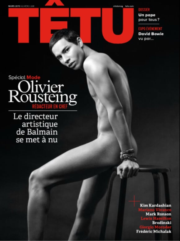 Olivier Rousteing en couverture de Têtu en kiosques le 18 février