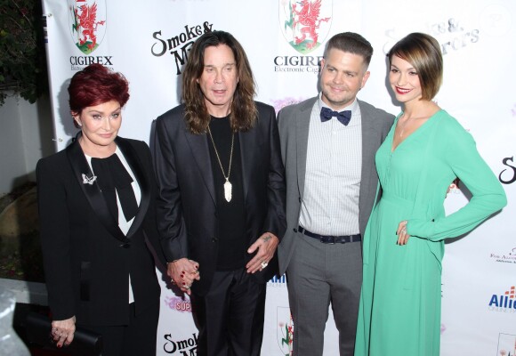 Jack Osbourne et sa femme Lisa Stelly, Sharon Osbourne, Ozzy Osbourne à la Soirée Brent Shapiro Foundation Summer Spectacular à Beverly Hills, le 14 septembre 2014. 