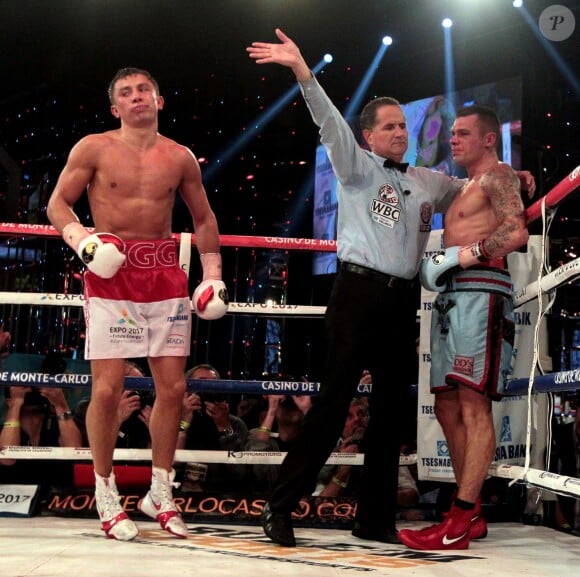 Le prince Albert II de Monaco assistait le 21 février 2015, en présence de Jean-Paul Belmondo, au combat pour le titre de champion du monde des poids moyens de la WBA entre Gennady Golovkin (Kazaksthan) et Martin Murray (Grande-Bretagne), organisé par le père de la princesse Charlene, Michael Wittstock, au Sporting de Monte-Carlo.