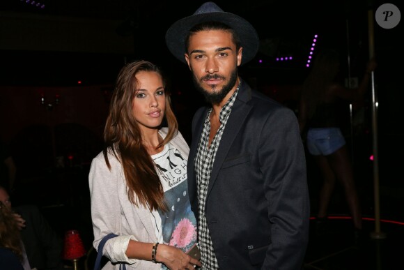 Julien Guirado et sa petite-amie Vanessa Lawrens - Soirée de lancement de la chaîne "Tv Penthouse Black" au Penthouse Club à Paris, le 18 septembre 2014.