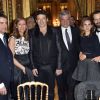 Manuel Valls avec sa femme Anne Gravoin, Patrick Bruel, Sidney Toledano, Natalie Portman et son mari Benjamin Millepied lors du 40ème anniversaire du Conseil Pasteur-Weizmann à l'Opéra Garnier à Paris le 12 janvier 2015.  