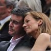 Manuel Valls et sa femme Anne Gravoin assistent à la finale de l'Open Masters 1000 de Tennis Paris Bercy à Paris le 2 novembre 2014. 