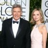 Harrison Ford et sa femme Calista Flockhart - 72e cérémonie annuelle des Golden Globe Awards à Beverly Hills, le 11 janvier 2015.
