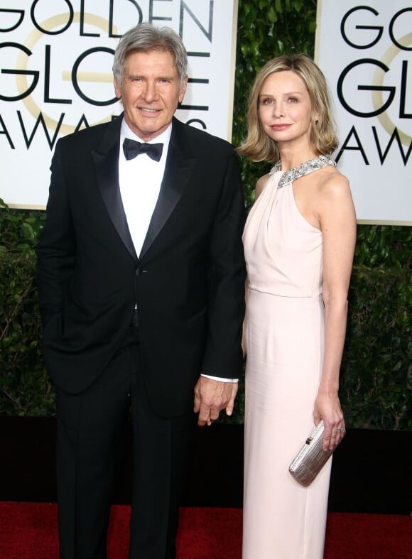 Harrison Ford et sa femme Calista Flockhart - 72e cérémonie annuelle des Golden Globe Awards à Beverly Hills, le 11 janvier 2015.