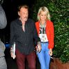 Johnny Hallyday et sa femme Laeticia sont allés dîner avec des amis au restaurant "Giorgio Baldi" à Santa Monica, le 25 février 2015.