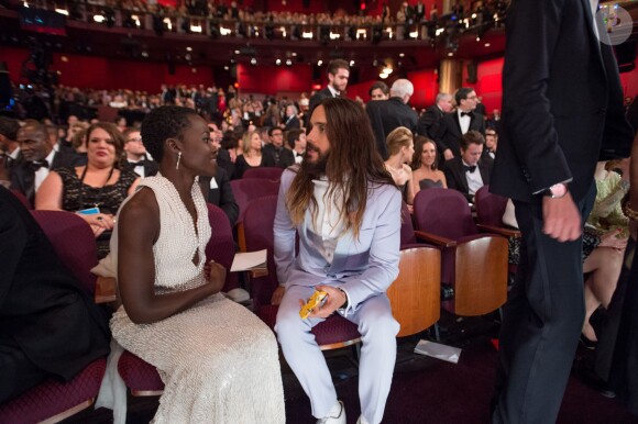 Presenters Lupita Nyong'o and Jared Leto chat during the live ABC Telecast of 87th Oscars Academy Awards at the Dolby Theatre in Hollywood, Los Angeles, CA, USA on Sunday, February 22, 2015. Photo by A.M.P.A.S./ABACAPRESS.COM23/02/2015 - Los Angeles