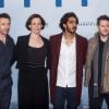 Hugh Jackman, Sigourney Weaver, Dev Patel et Neill Blomkamp - Présentation du film "Chappie" à Berlin, le 27 février 2015