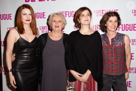 Elodie Frégé, Marie-Christine Barrault, Agnès Jaoui et Irène Jacob lors de l'avant-première du film "L'art de la fugue" au cinéma Gaumont Capucines Opéra à Paris le 3 mars 2015.