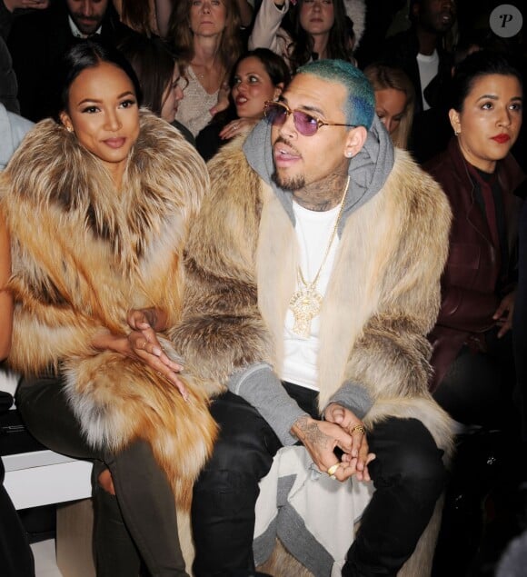 Karreuche Tran et Chris Brown au défilé Michael Costello lors de la Fashion Week de New York. Le 17 février 2015.