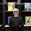 Karl Lagerfeld est l'objet de l'exposition "Karlywood" par la dessinatrice Tiffany Cooper. Paris, le 5 mars 2015.