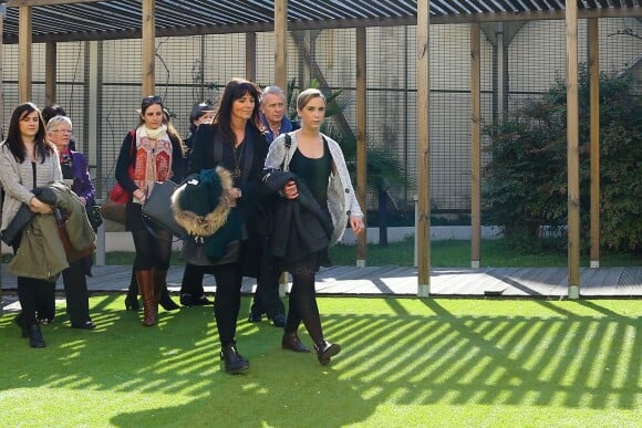 Exclusif - Une cérémonie religieuse en l'honneur de Pascal Brunner s'est tenue à l'Athanée de Nice, le 7 mars 2015, en présence de sa compagne Dominique, de son ex-femme, Valérie, et de leur fille Marine.