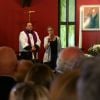 Exclusif - Une cérémonie religieuse en l'honneur de Pascal Brunner s'est tenue à l'Athanée de Nice, le 7 mars 2015, en présence de sa compagne Dominique, de son ex-femme, Valérie, et de leur fille Marine.