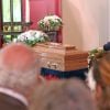 Exclusif - Une cérémonie religieuse en l'honneur de Pascal Brunner s'est tenue à l'Athanée de Nice, le 7 mars 2015, en présence de sa compagne Dominique, de son ex-femme, Valérie, et de leur fille Marine.