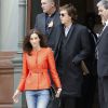 Paul McCartney et sa femme Nancy Shevell quittent l'Opéra de Paris à l'issue du défilé Stella McCartney automne-hiver 2015-2016. Paris, le 9 mars 2015.