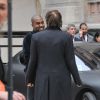 Kanye West et Paul McCartney arrivent à l'Opéra de Paris pour assister au défilé Stella McCartney automne-hiver 2015-2016. Paris, le 9 mars 2015.
