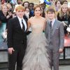 Daniel Radcliffe, Emma Watson et Rupert Grint lors de l'avant-première du film Harry Potter et les Reliques de la mort (partie II) à Londres le 7 juillet 2011