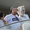 Pamela Anderson, son fils Dylan Jagger Lee, et son mari Rick Salomon se promènent sur le port et font un tour de bateau à Copenhague, le 29 juillet 2014. 