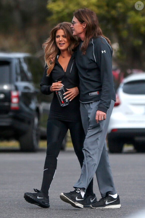 Khloe Kardashian et Bruce Jenner, complices à San Luis Obispo, Los Angeles, le 28 janvier 2015
