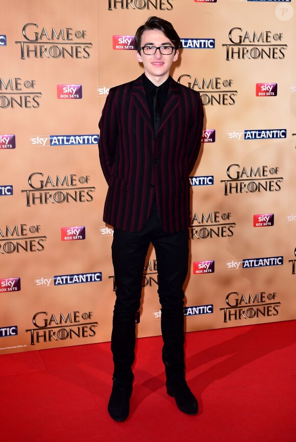 Isaac Hempstead-Wright à l'avant-première mondiale de la saison 5 de "Game of Thrones" organisée à Londres, le 18 mars 2015.