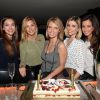 Exclusif - Les belles Camille Cerf, Marine Lorphelin, Sylvie Tellier, Alexandra Rosenfeld, Malika Ménard - Sylvie Tellier aux platines du restaurant La Gioia lors de la soirée Les musiques de la Gioia en compagnie d'ex-Miss France à Paris le 18 mars 2015.