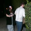 Exclusif - Jessica Biel, enceinte, se rend chez des amis pour fêter ses 33 ans avec son mari Justin Timberlake à Los Angeles, le 3 mars 2015