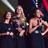 Exclusif - Tania Young, Elodie Gossuin et Laurie Cholewa - Enregistrement de l'émission "La Télé Chante Pour le Sidaction" au théâtre des Folies Bergère à Paris. L'émission sera diffusée sur France 2 le 28 mars 2015