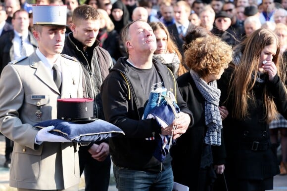 Guy Vastine, lors de l'enterrement de son fils Alexis, en l'église Saint Ouen à Pont-Audemer le 25 mars 2015