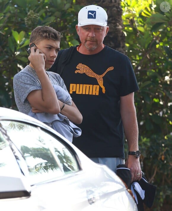 Boris Becker, à Miami avec son fils Elias, le 29 mars 2015