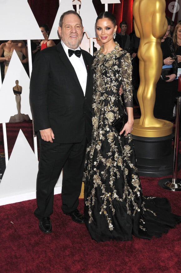 Harvey Weinstein et sa femme Georgina Chapman à la 87ème cérémonie des Oscars à Hollywood, le 22 février 2015