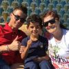 Cristiano Ronaldo en vacances avec son fils Cristiano Jr. et sa maman Dolores le 31 mars 2015.