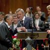 Le roi Willem-Alexander et la reine Maxima des Pays-Bas ont assisté au dernier concert du chef d'orchestre Mariss Jansons à Amsterdam, le 20 mars 2015.