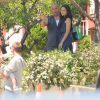 Vin Diesel et Jordana Brewster sur le tournage du film "Fast and Furious 7" à Los Angeles le 2 juin 2014. 
