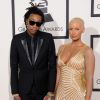 Wiz Khalifa et sa femme Amber Rose - 56eme ceremonie des Grammy Awards a Los Angeles le 26 janvier 2014.  