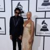 Wiz Khalifa et sa femme Amber Rose - 56eme ceremonie des Grammy Awards a Los Angeles, le 26 janvier 2014. 
