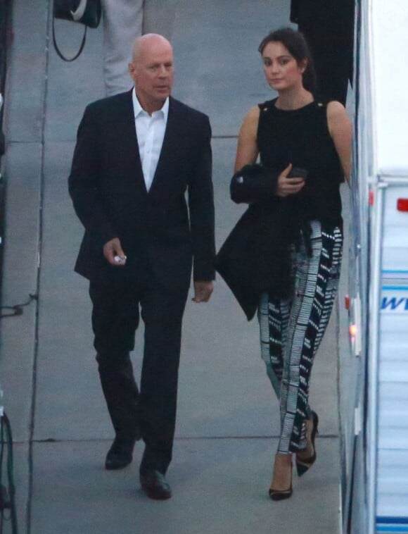 Bruce Willis et sa femme Emma Heming ainsi que son ex-femme Demi Moore sont venus soutenir leur fille Rumer, qui participe à la nouvelle saison de l'émission  "Dancing with the Stars" à Hollywood le 16 mars 2015.