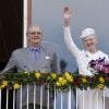 La reine Margrethe II de Danemark célébrait le 8 avril 2015 à Aarhus son 75e anniversaire (en date du 16 avril), entourée du prince consort Henrik, du prince Frederik et de la princesse Mary, et du prince Joachim et de la princesse Marie.