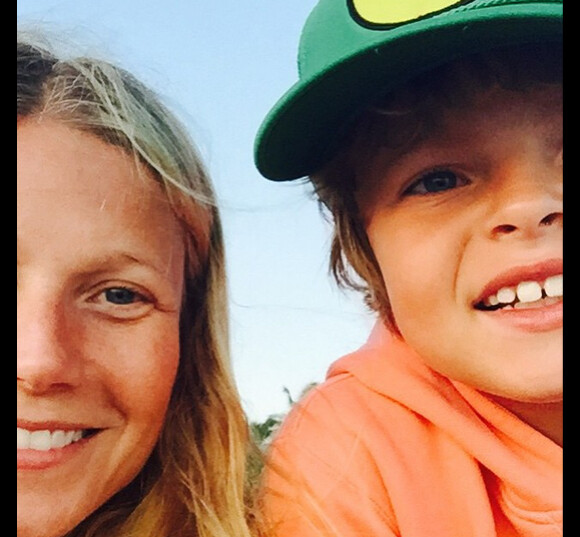 Gwyneth Paltrow avec son fils Moses sur Instagram, le 9 avril 2015