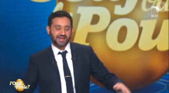 Cyril Hanouna dans L'Oeuf ou la Poule sur D8, le jeudi 9 avril 2015.