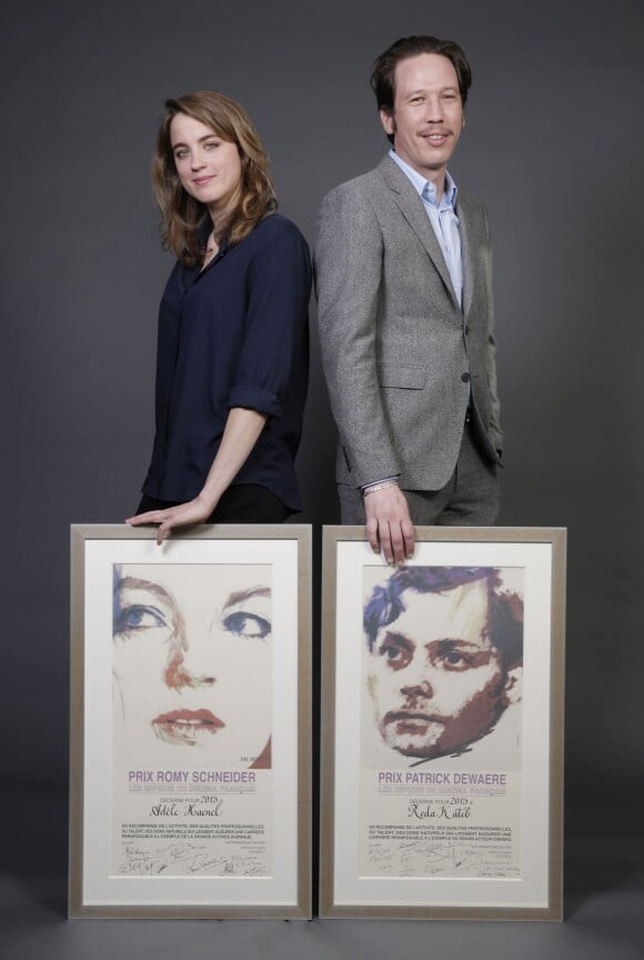 Adèle Haenel et Reda Kateb, Prix Romy Schneider et Patrick Dewaere 2015 à Paris, le 13 avril.