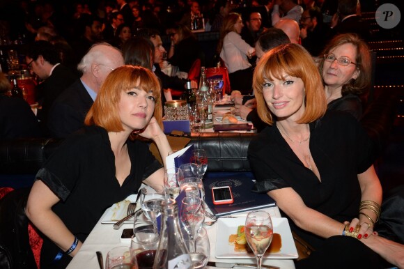 Exclusif - Sylvie Hoarau et Aurélie Saada, du groupe Brigitte - La 10ème cérémonie des Globes de Cristal au Lido à Paris, le 13 avril 2015