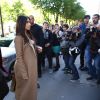 Kanye West et Kim Kardashian arrivent au magasin Montaigne Market à Paris. Le 14 avril 2015.