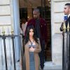 Kanye West et Kim Kardashian quittent le Montaigne Market à Paris. Le 14 avril 2015.