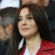 Monica Bellucci lors du quart de finale entre le Paris Saint-Germain et le FC Barcelone au Parc des Princes à Paris le 15 avril 2015
