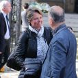  Nathalie Tauziat - Obs&egrave;ques de Patrice Dominguez en la Basilique Sainte-Clotilde &agrave; Paris le 16 avril 