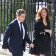  Nicolas Sarkozy - Obs&egrave;ques de Patrice Dominguez en la Basilique Sainte-Clotilde &agrave; Paris le 16 avril 2015 