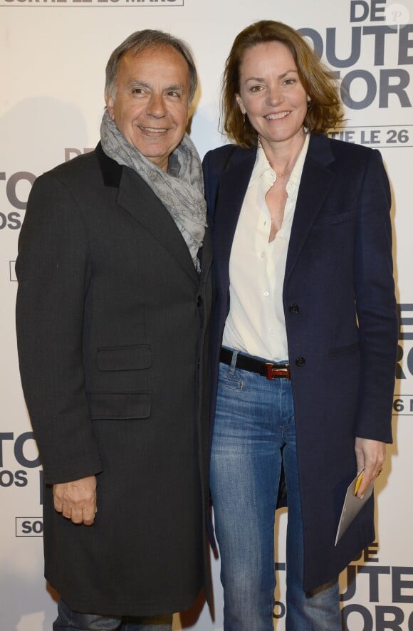 Patrice Dominguez et sa femme Cendrine lors de l'avant-première du film "De Toutes Nos Forces" au Gaumont Opéra à Paris, le 17 mars 2014.